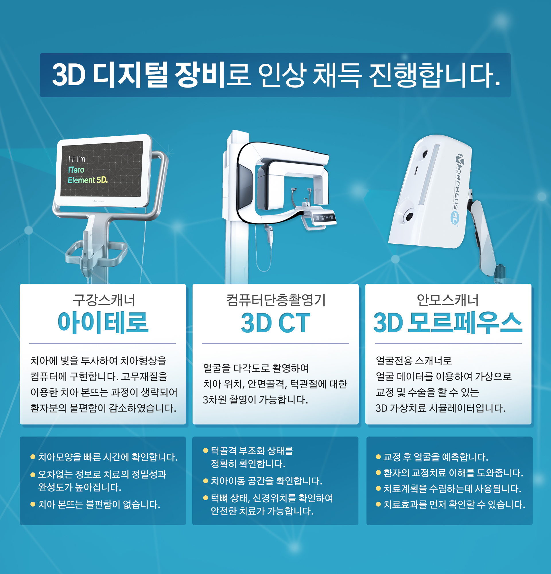 3D 디지털 장비로 인상 채득 진행